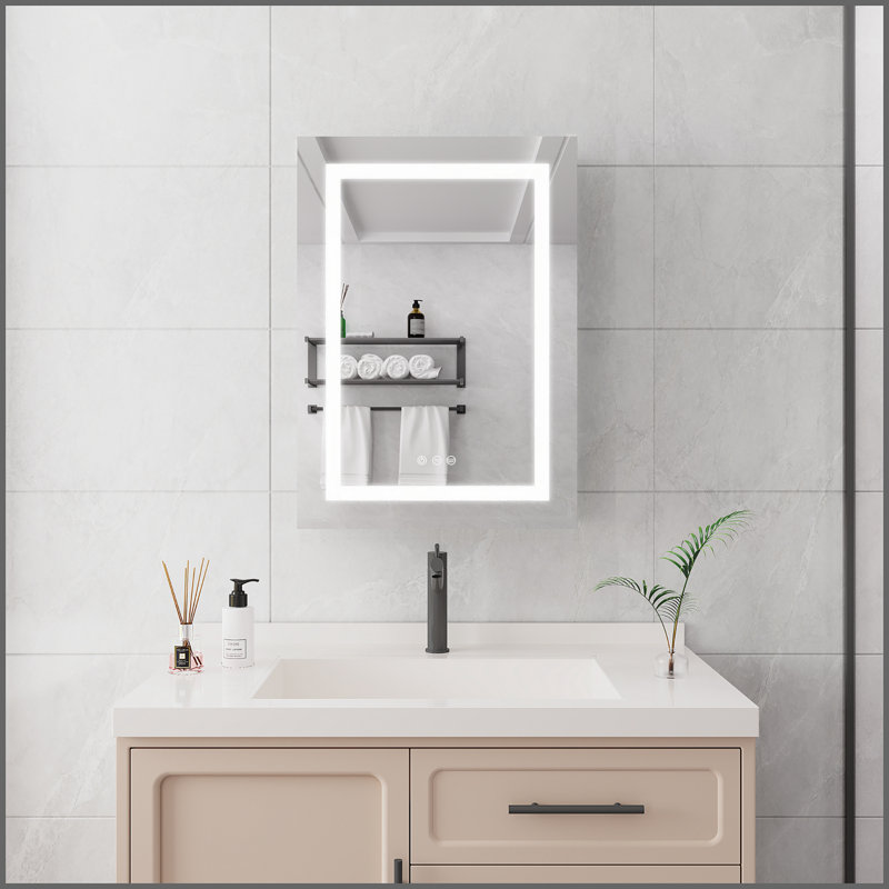 Pharmacie 20 H 28 H avec miroir 3 tablettes