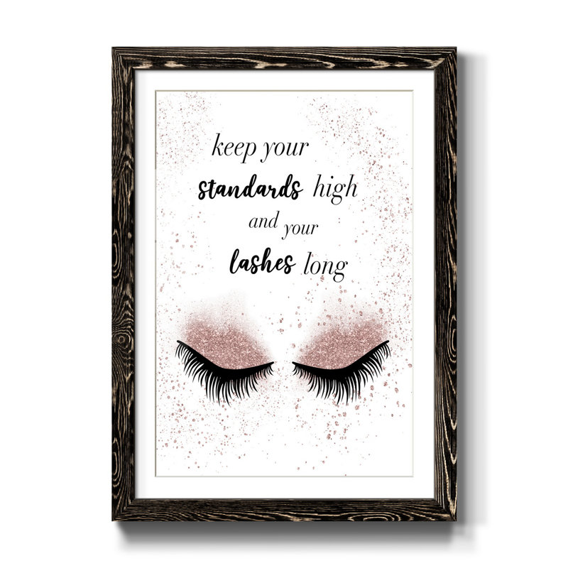 Lash Long - Cadre photo, impression d'art textuel sur papier, Noir, H 37,5 po x l 27,5 po x P 1,5 po