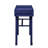 Blue Metal Vanity Desk With One Drawer, Frame, Recessed Panels, Iron Plate Top, Wood - Made Manual Close Drawer Side Glide, Fully Finished Inside