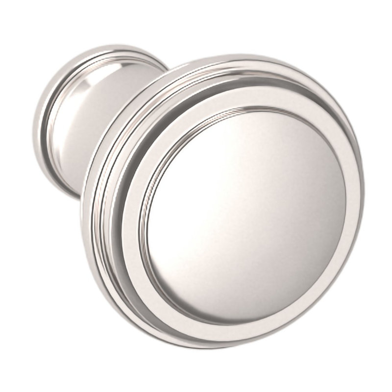 Polished Nickel Round Brass Knob with Mounting Hardware