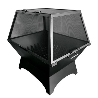 Lobello Rectangle Steel Wood Burning Fire Pit