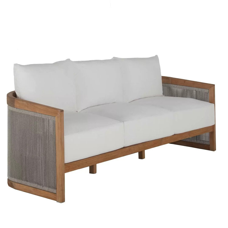 Avalon Teak Rope Outdoor Sofa - Natural, Yes, Bali Pearl