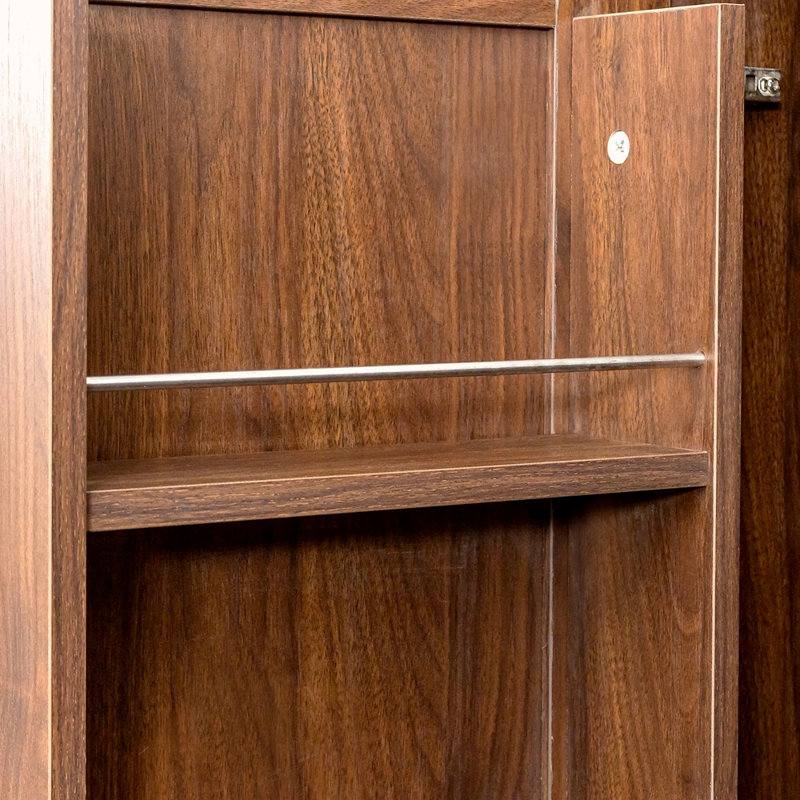 Buffet autoportant avec portes et tablettes 62,99In Kitchen Pantry Buffet, Argent argent, Noyer