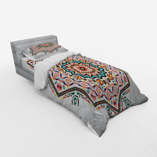 Ambesonne Eclectic Geometric Shapes Duvet Cover Set | Wayfair