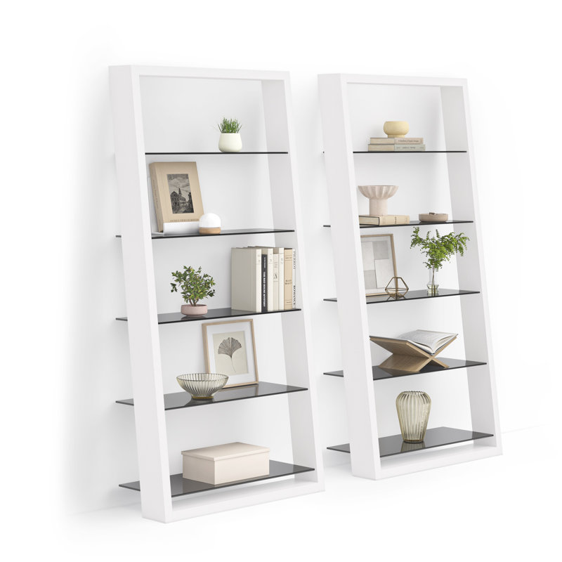 Bibliothèque échelle Eileen Blanc, Blanc satiné