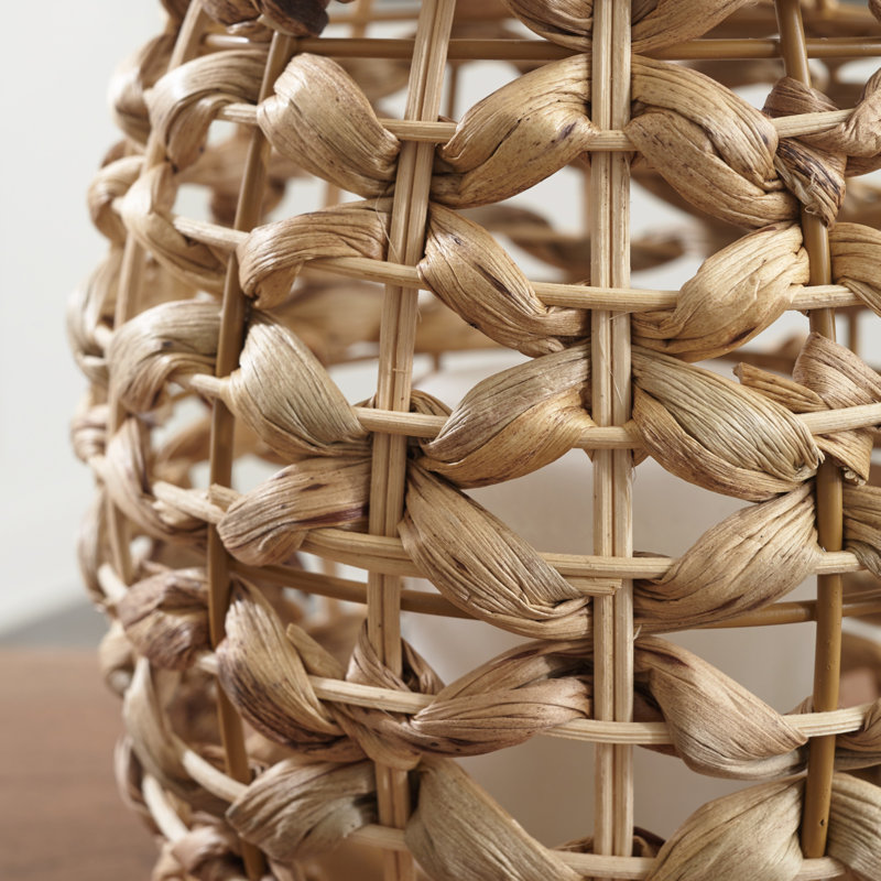 Etta Light Brown Woven Rattan Hanging Lantern