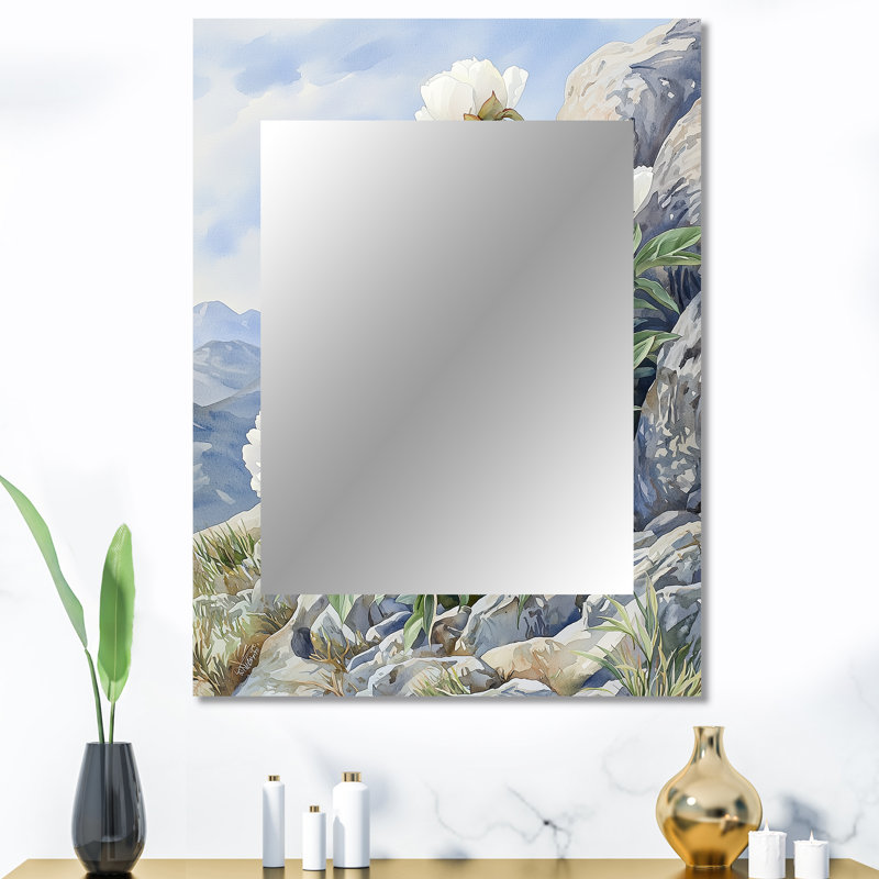 Pe pivoines par The Rocky Slope II - miroir décoratif pivoines, miroir mural traditionnel, impression sur métal