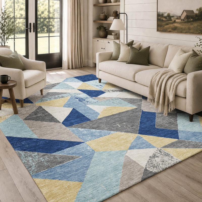 Machine Washable Indoor/Outdoor Chantille ACN2906 Geometric Rug, Baltic, 10' x 14'