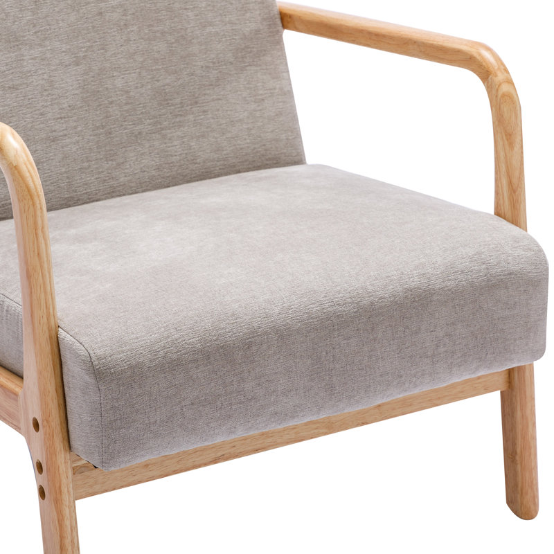Carrel Upholstered Armchair, Gray Chenille