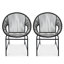 Ensemble de 2 chaises d'extérieur en rotin et fer NUSA