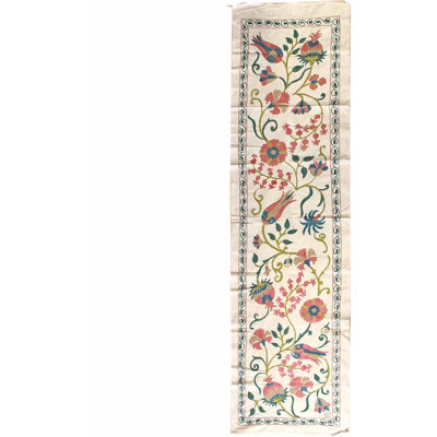 Tapis unique vert / rouge / jaune / bleu 1 pi 9 po x 6 pi 8 po Suzani