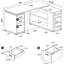 3 bureaux d'ordinateur en bois de grève gris en forme de L pour les espaces de bureau avec caractère en bois naturel et cinq tablettes avec rangement coulissant à mouvement coulissant