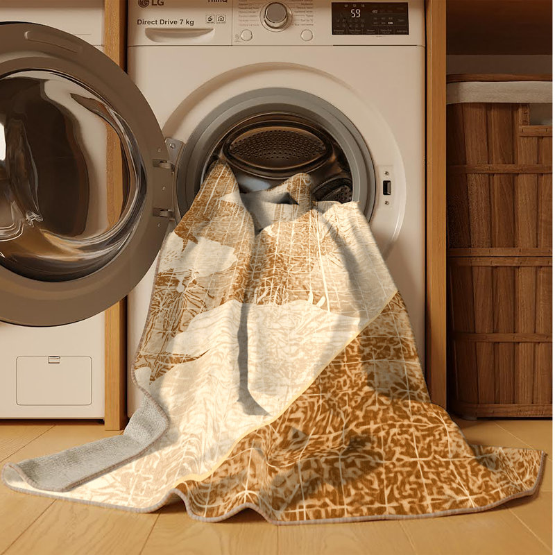 Tapis marocain d'inspiration mondiale lavable à la machine - reliure beige, 6 x 9