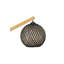 Lampe de table en jute faite à la main, écru et brun / noir, hauteur totale de 55,1 po | Corps en bois de pin, câble réglable (78,7 po maximum) | Douille E27 (60 W maximum) | Interrupteur marche / arrêt | Certifié CE, parfait pour la décoration int