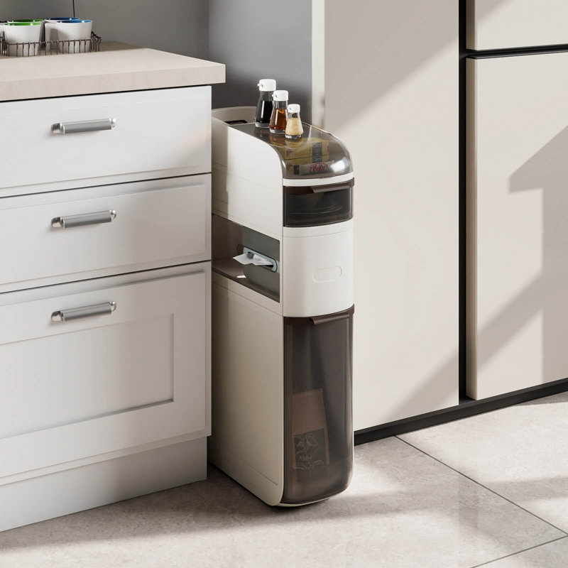Armoire de rangement étroite à 4 niveaux avec tiroirs et boîte à mouchoirs pour cuisine