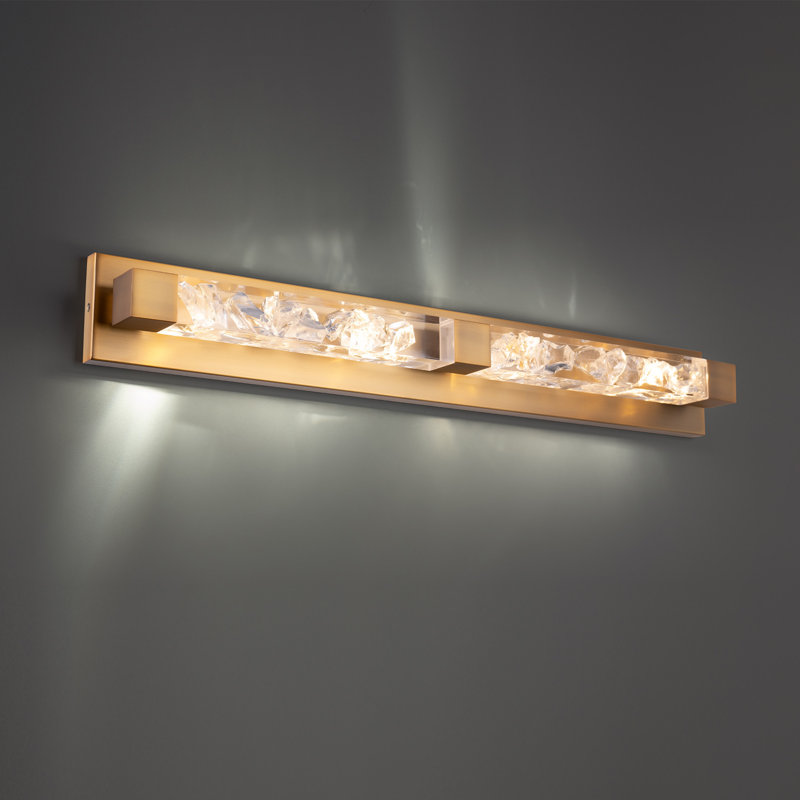 Modern 34-Inch Aged Brass Dimmable LED Vanity Light