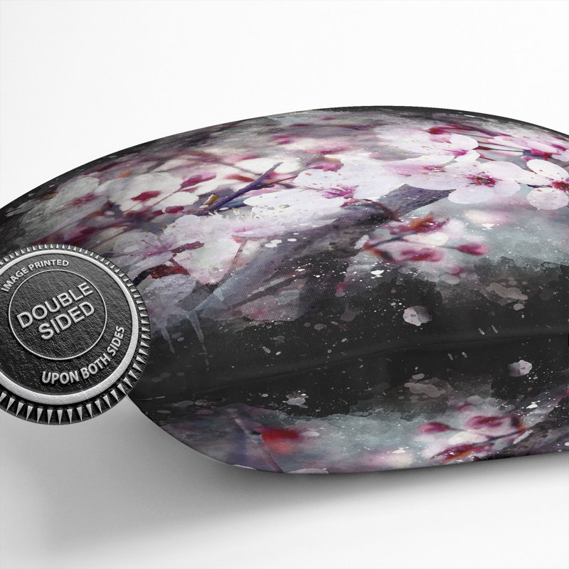 Pink Cherry Blossom Flowers Vol.8 Scatter Cushion, 40cm H x 40cm W x 15cm D