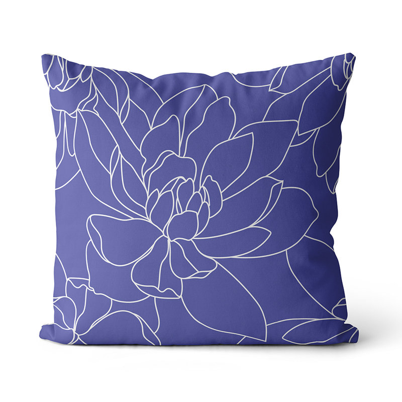Housse et insert de coussin carré, Mauve / Blanc