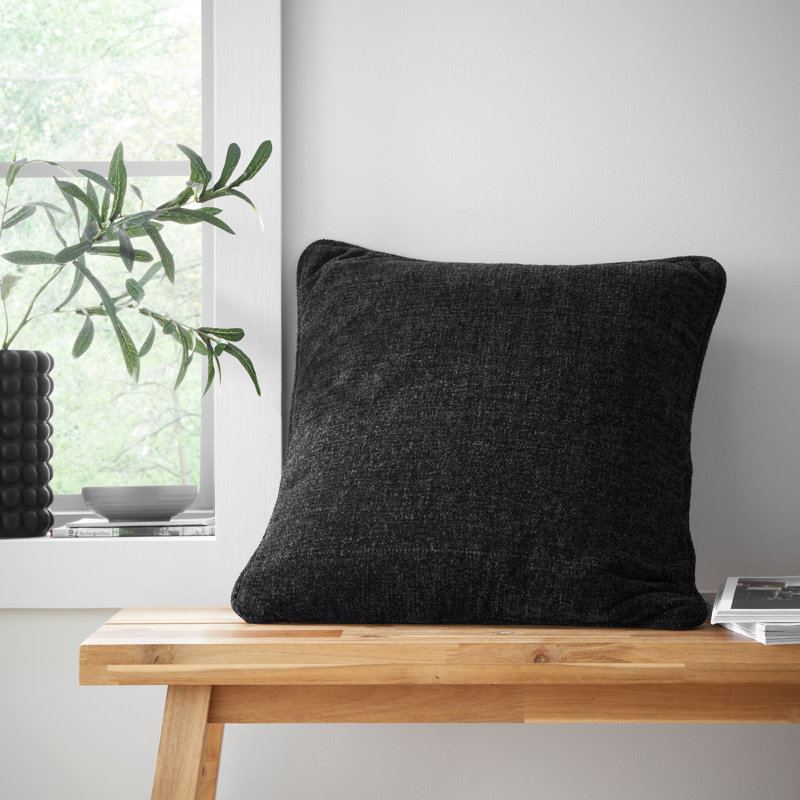 Wilson Plain Cushion Cover, Black