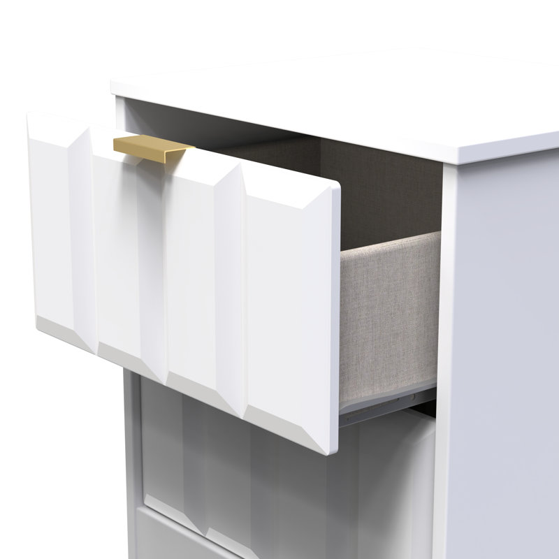 Doss 45cm W Manufactured Wood Bedside Table, White Matt