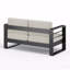 Causeuse d'extérieur, finition noire MP1 avec coussin beige Bay