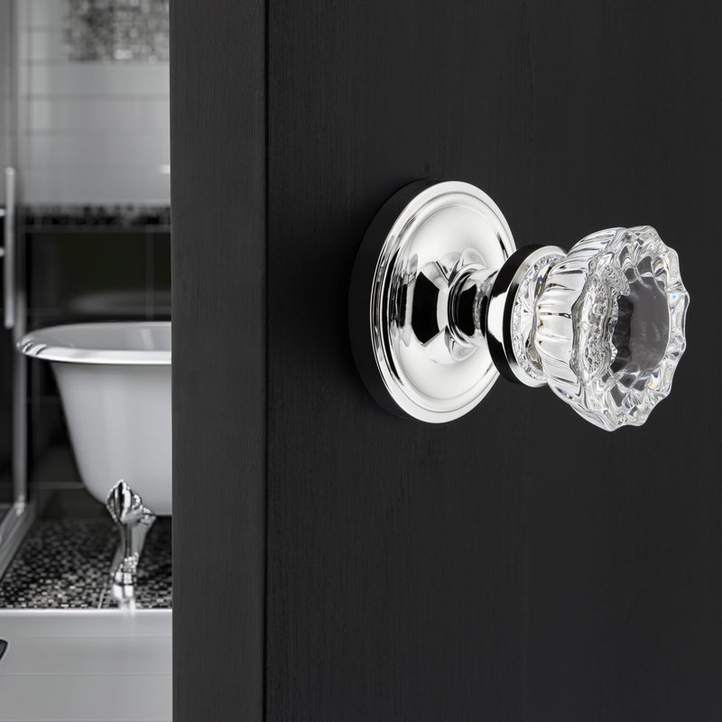 Classic Rosette with Crystal Door Knob, Timeless Bronze