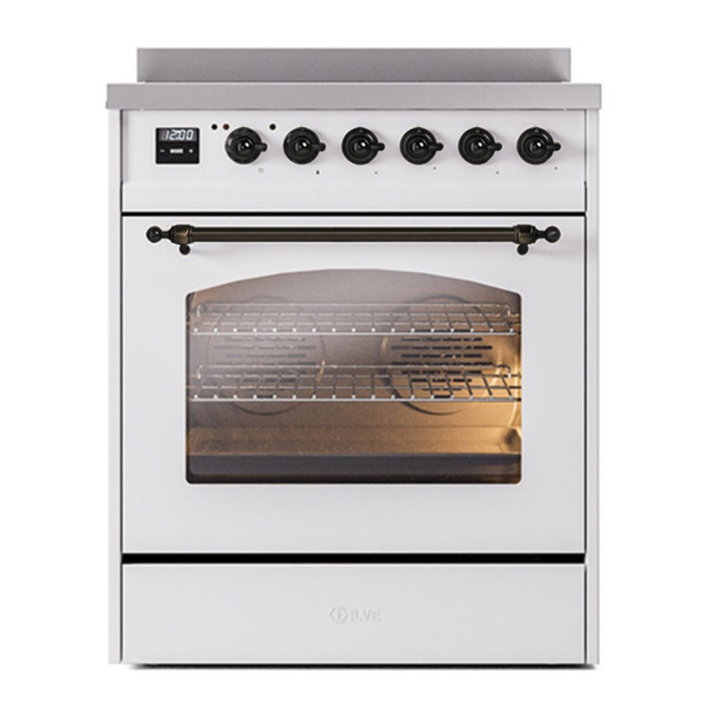 ILVE Nostalgie II 30 in Induction Range, White/Bronze