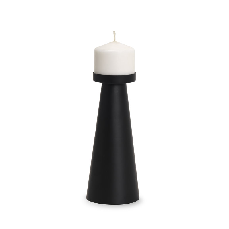 Bougeoir en métal noir mat Quadir, H 9,75 po x l 4 po x P 4 po