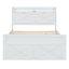 Lit double en bois avec tête de lit, prises intégrées, lit gigogne et 2 tiroirs de rangement, blanc-69551182-69551185