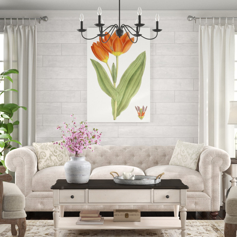 Curtis Tulips IX by Curtis - Painting Print, 122cm H x 81cm W, Black Floater Framed