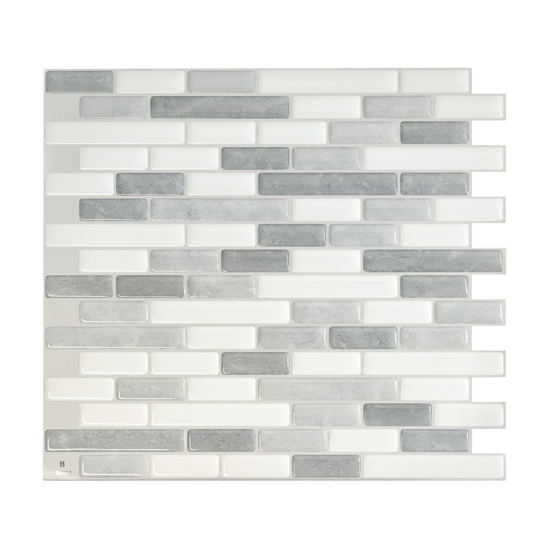Peel and Stick Gel Backsplash Tile Muretto 10'' x 9'' (Set of 4) (Set of 4) Smart Tiles 