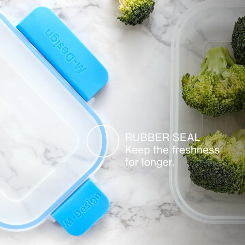 Food Storage - Set of 3 Containers and 3 Lids, Blue