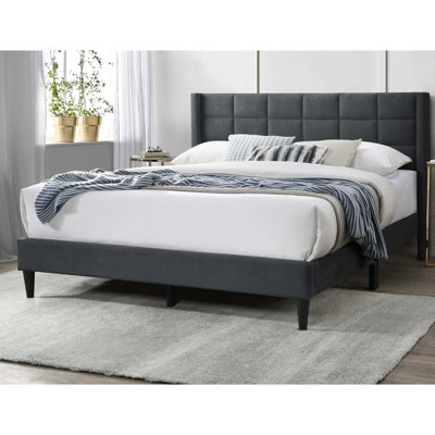 Grand lit moderne élégant avec tête de lit 1pc