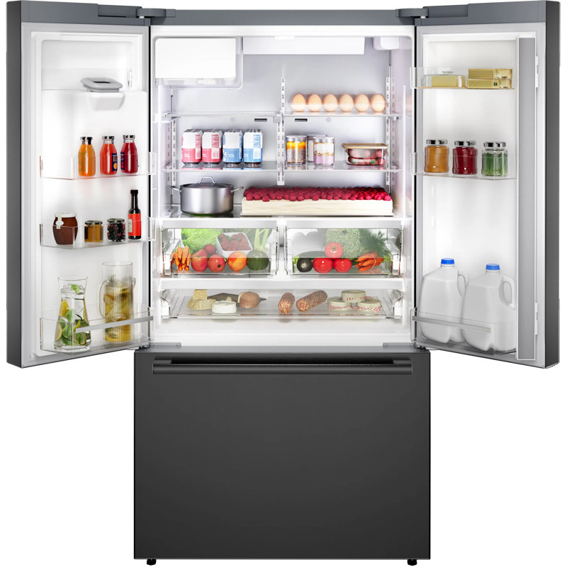 500 Series Free-Standing Fridge-Freezer, Black Stainless Steel