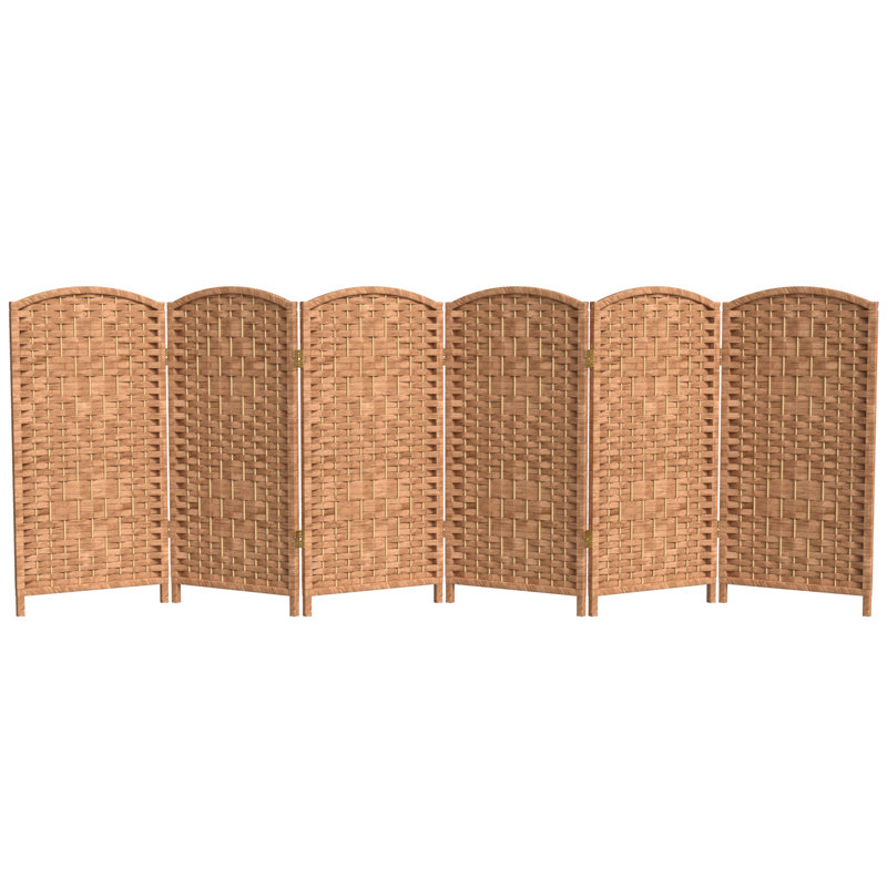 Paravent Short Diamond Weave, 6, 3 pi, Naturel