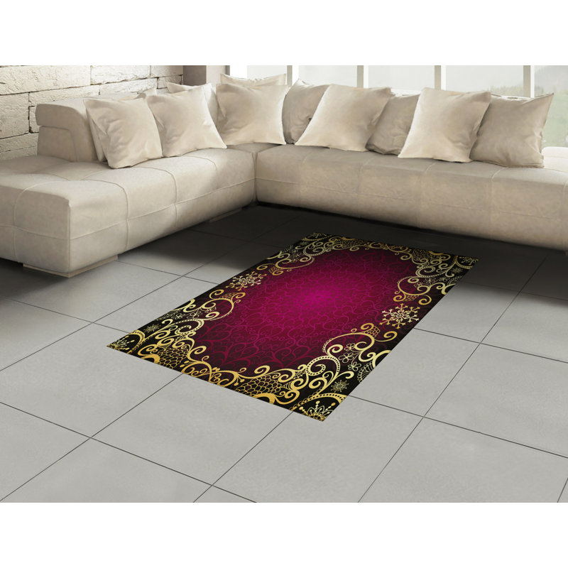 Mandala High Density Long Fiber Poly Threads Decorative Area Rug Carpet, Rectangle 4' x 5'8"