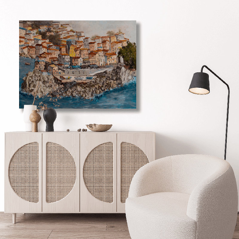 Port Venere - Artist Enhanced Canvas Print, 40" H x 60" W x 1.5" D, Unframed