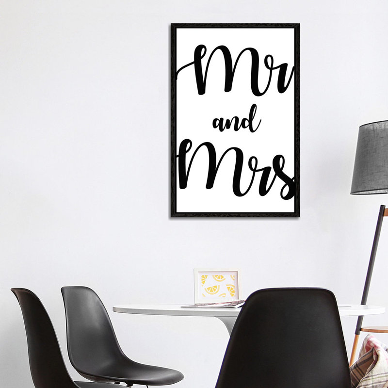 Mr And Mrs by Mirano - Print on Canvas, 101.6cm H x 66.04cm W x 3.81cm D, Black Framed