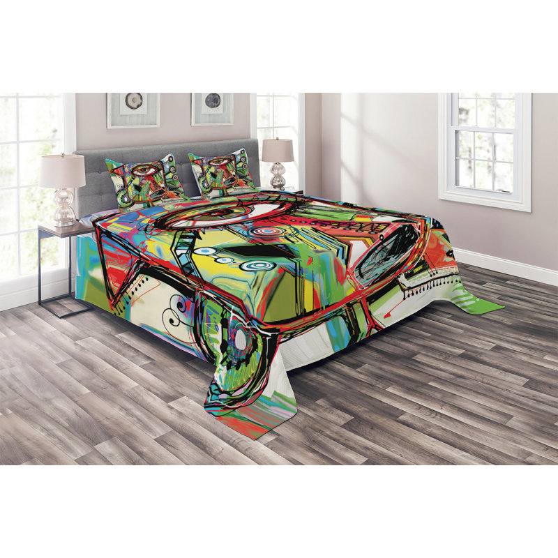 Modern & Contemporary Polyester Coverlet, Queen Bedspread + 2 Shams