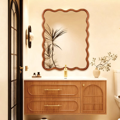 Miroir décoratif brun-jaunâtre 30 po x 40 po
