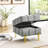 Scratch Leather Entryway Storage - 22 Inches, Gray With Golden Stainless Steel Legs, Pet- 22" Bench Legs-2012848686