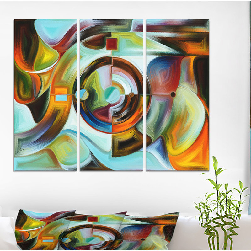 « vitrailed glass pattern », impression à multiples images sur toile tendue