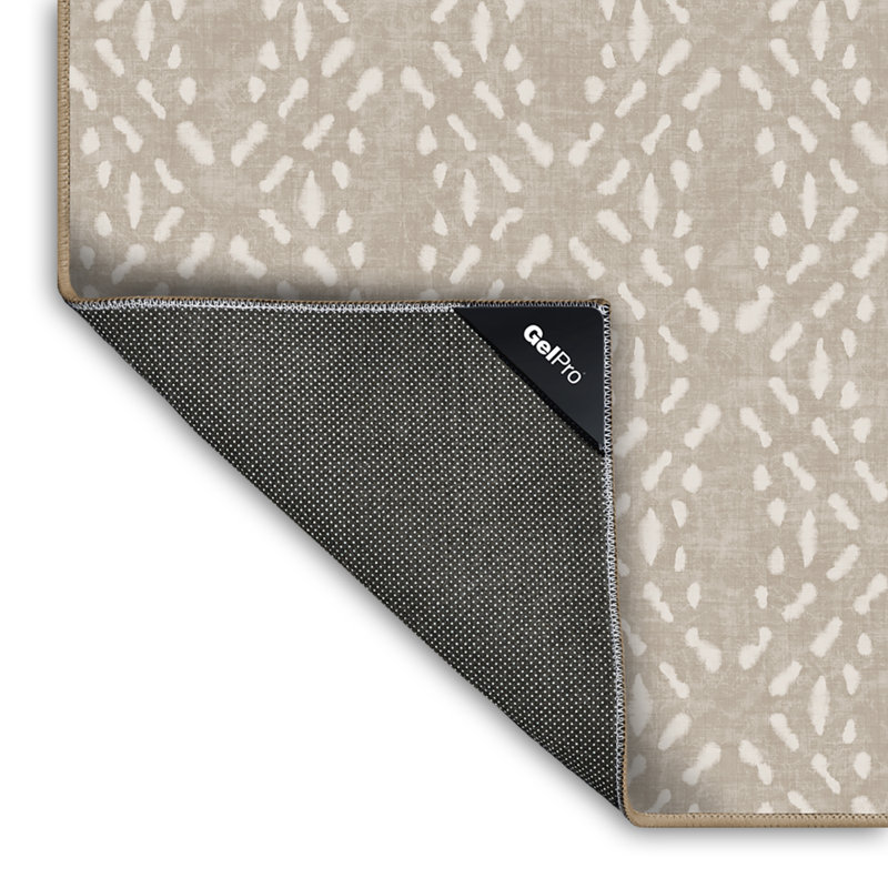 Tapis géométrique en polyester tissé à la machine brun clair, Tapis de couloir 3 pi x 9 pi
