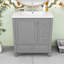Meuble-lavabo simple contemporain en bois avec lavabo en céramique, grand rangement et porte à fermeture en douceur-1597562691