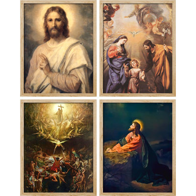 «Inspirational Christian Thema», impression sur papier 4 pièces
