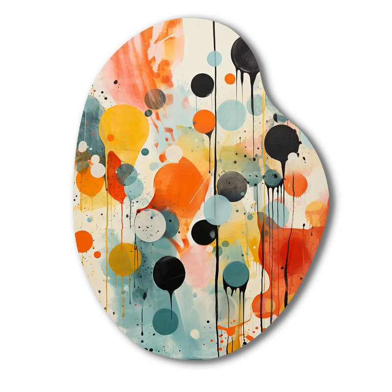 Chesky - Unique Shape Abstract Midcentury Metal Wall Art, Asymmetrical Metal Wall Sculpture Print, 30" H x 22" W