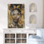 "Elegance Gold Butterfly", Portrait d'une femme afro-américaine, impression sur toile encadrée-107907447-107907449