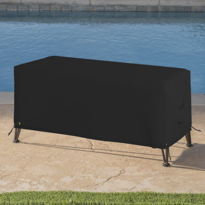 High Density Waterproof Rectangle Ottoman Deck Box Cover, Outdoor Square Storage Box Bench Cover by Arlmont & Co.