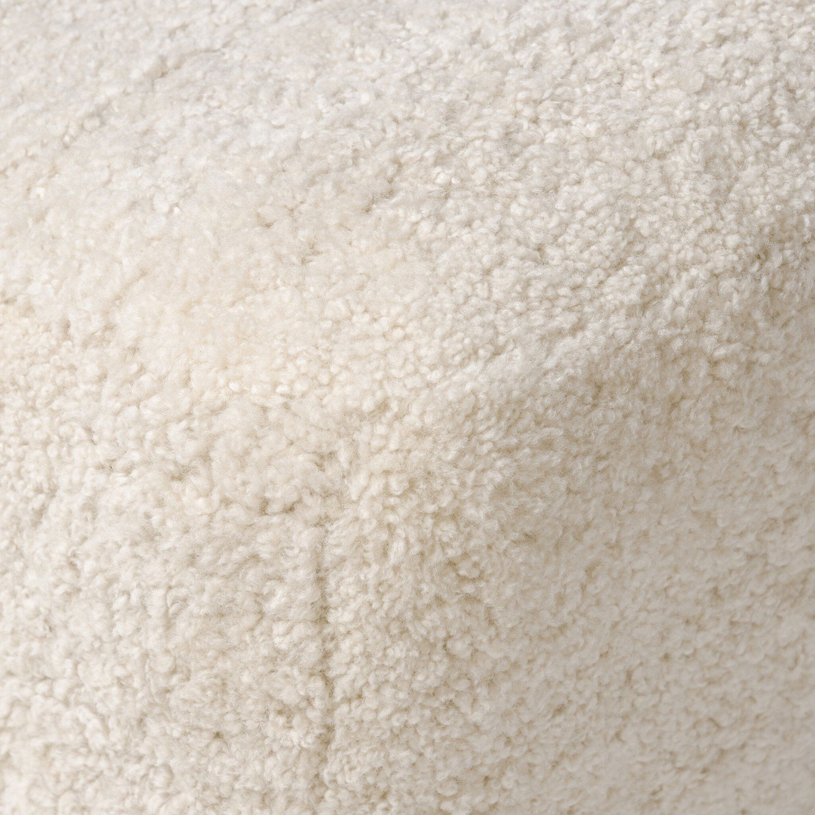 Oslo Ottoman, Beige Shearling, Worn Oak