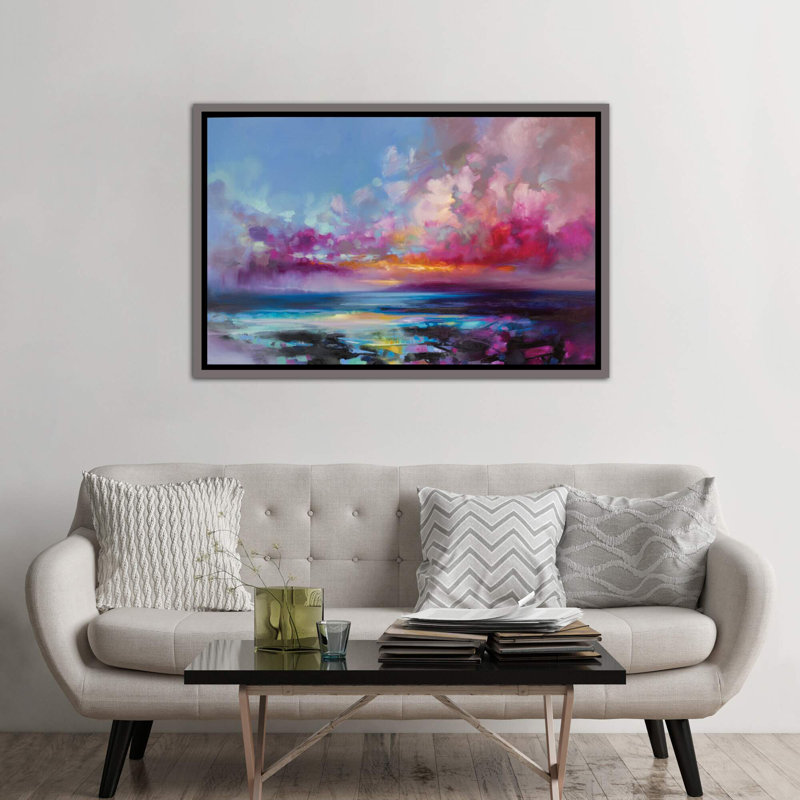 « arran lueur » par scott naismith, reproduction d’art, H 40 po x l 60 po x P 1,5 po, Toile encadrée de bois rustique foncé